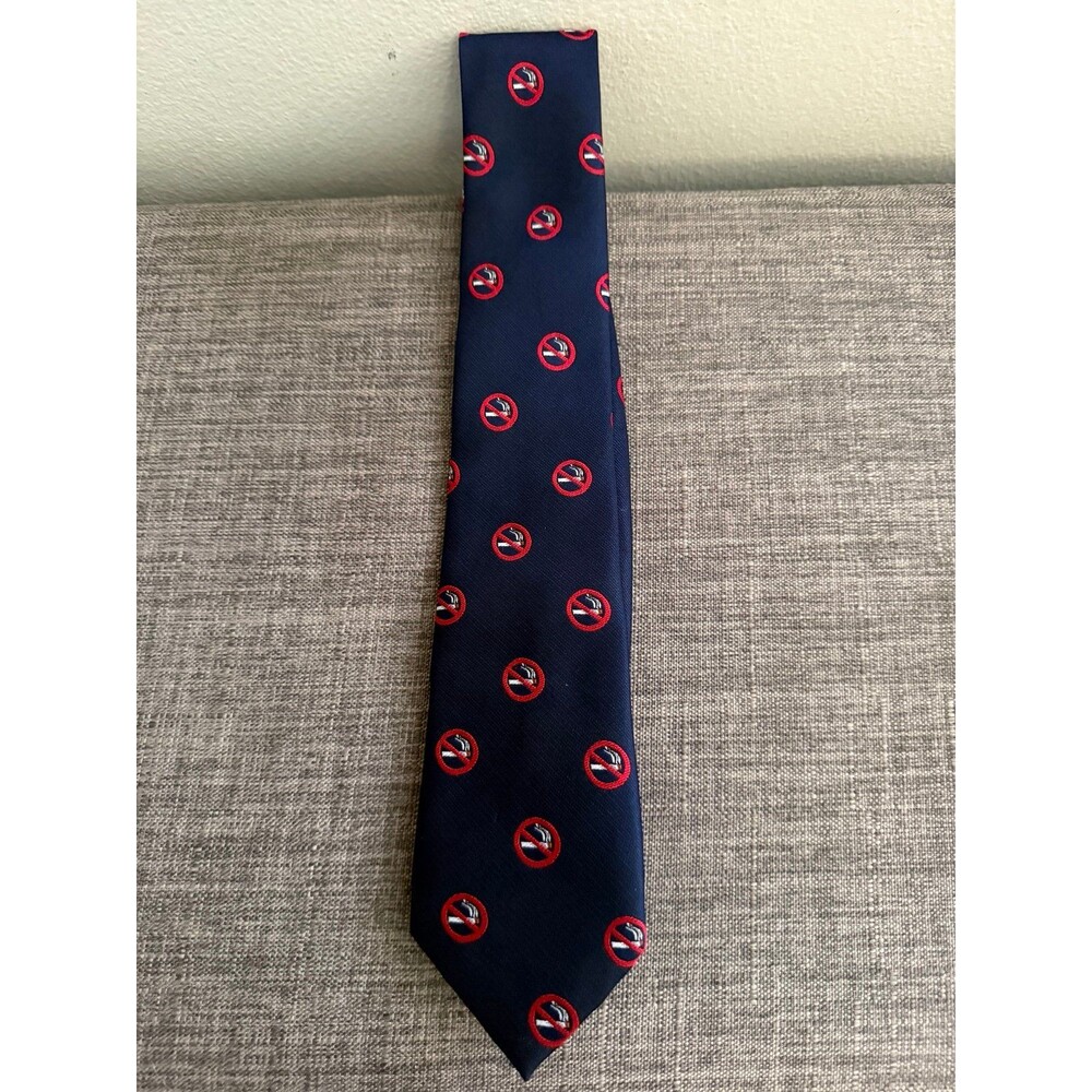 Vintage Larry Hagman’s “Stop Smoking for life” No smoking symbol Tie